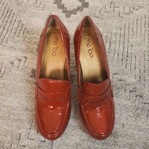 MeToo women's Deep Red Platform Block Heels size 7M